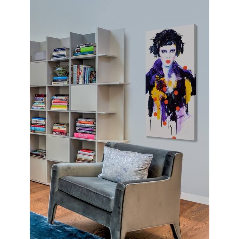 'China Doll' Painting Print on Wrapped Canvas - Blue