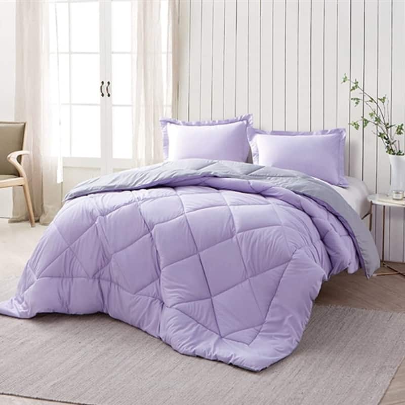 BYB Orchid Petal/Alloy Reversible Comforter (Shams Not Included)