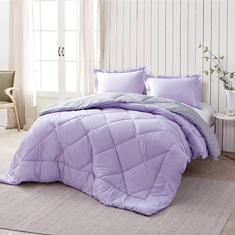 BYB Orchid Petal/Alloy Reversible Comforter (Shams Not Included)