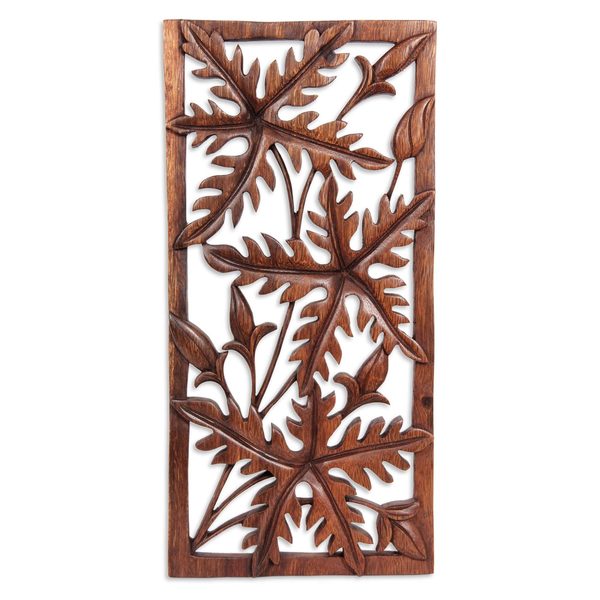 Shop Handmade Wood Wall Panel, 'Forest Song' (Indonesia) - Brown - Free
