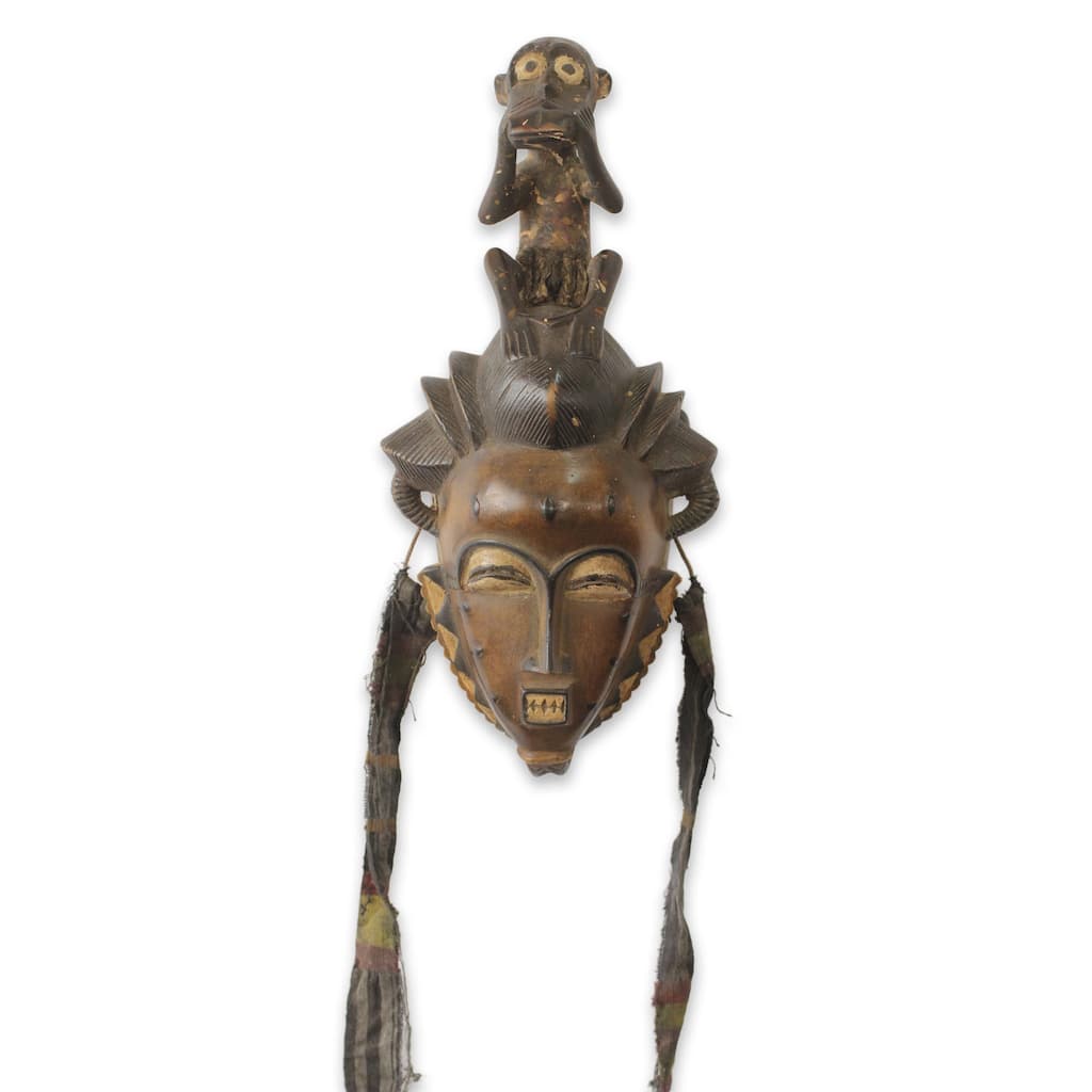 African Mask, 'Baule He Monkey' (Ghana)