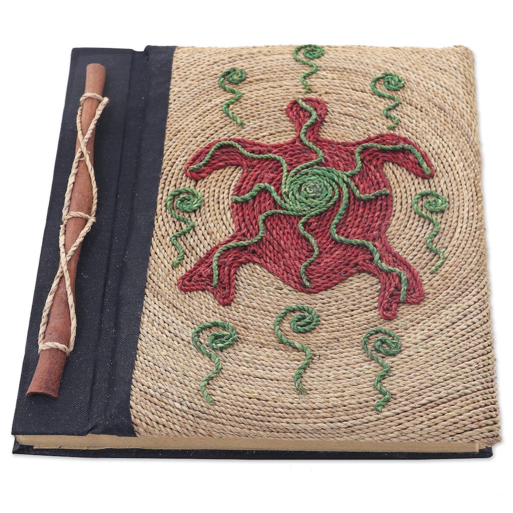 Handmade Natural Fiber Journal, 'Red Turtle' (Indonesia)