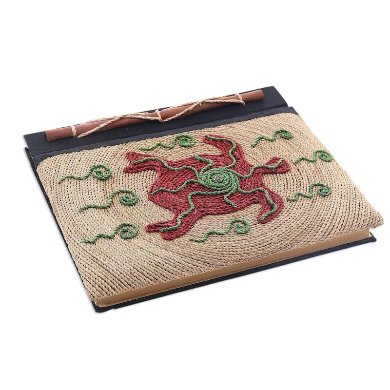 Handmade Natural Fiber Journal, 'Red Turtle' (Indonesia)