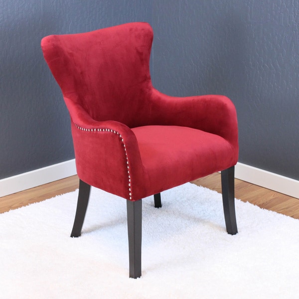 red dining chair with arms