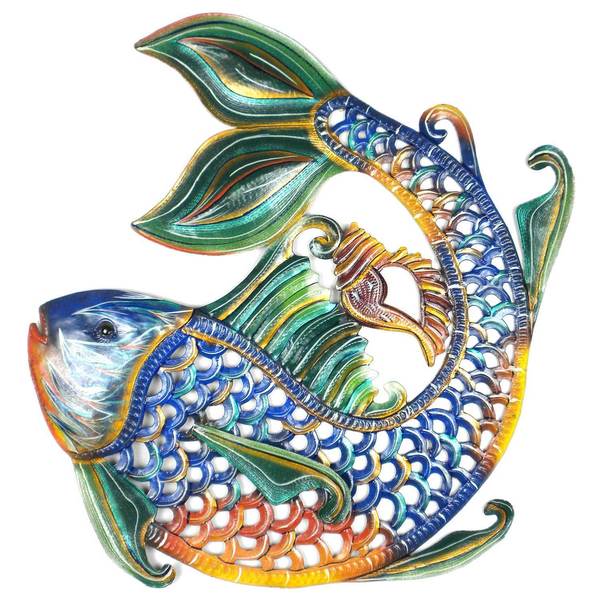 Colorful Tropical Fishes Wall Decor Wall Art Ideas Haitian Oil Drum Art Size 24/"