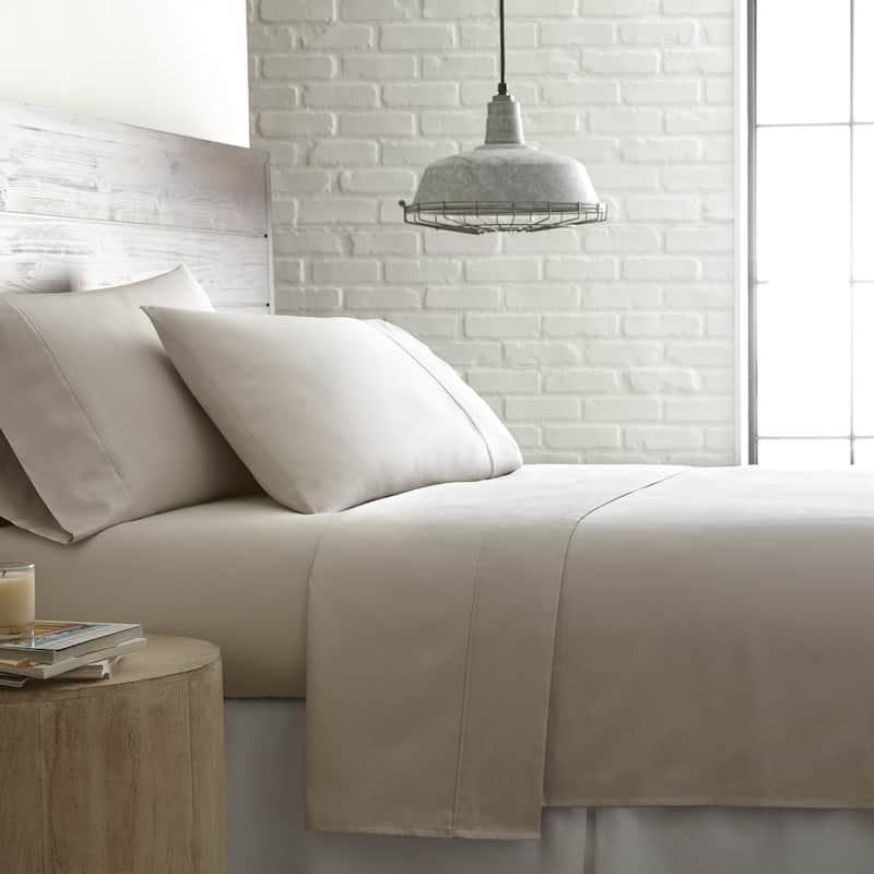 22- inch Extra Deep Pocket Cotton Solid 4-piece Sheet Set
