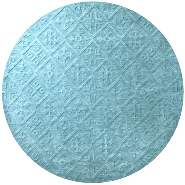 Rizzy Home Technique Collection Aqua Diamond Rug