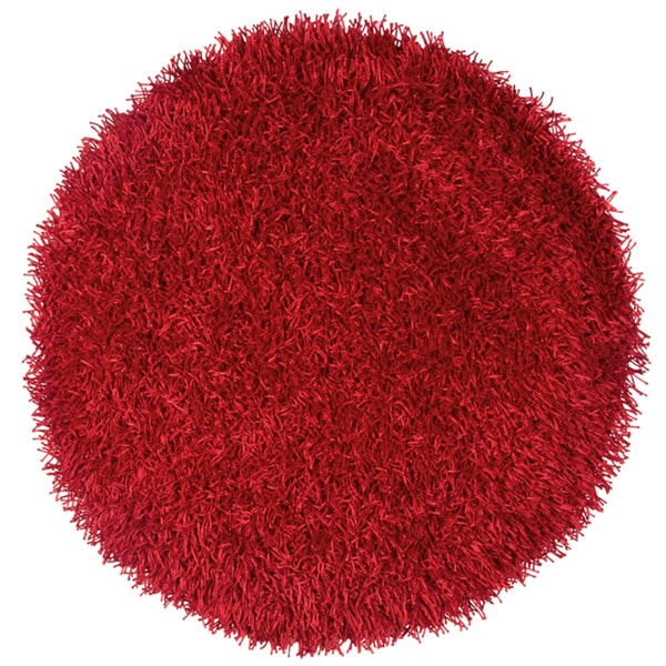 Kempton Red Hand-tufted Solid Round Area Rug (3') - 3' x 3'