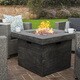 preview thumbnail 11 of 57, Puerta Outdoor 4-piece Wicker Chair Set with Square Firepit by Christopher Knight Home