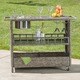 Puerta Outdoor Wicker Bar Cart with Ice Pail by Christopher Knight Home - Thumbnail 0