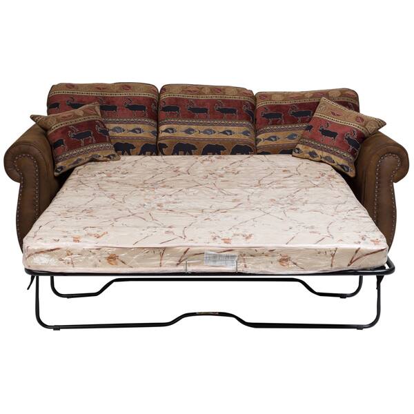 Shop Porter Hunter Lodge Style Brown Sleeper Sofa With Deer Shop Porter Hunter Lodge Style Brown Sleeper Sofa With Deer