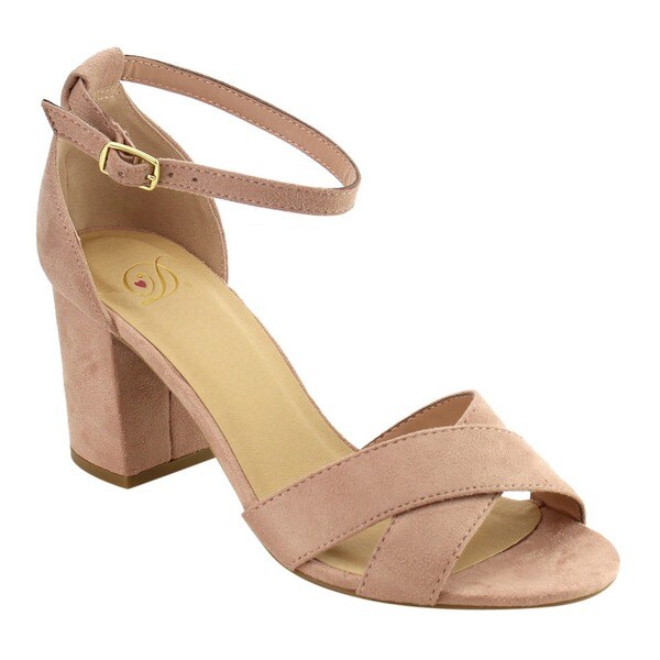 black buckle block heel sandals
