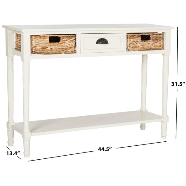 Safavieh Christa Distressed White Console Table 44 5 X 13 4 X 31 5 Overstock 14585173