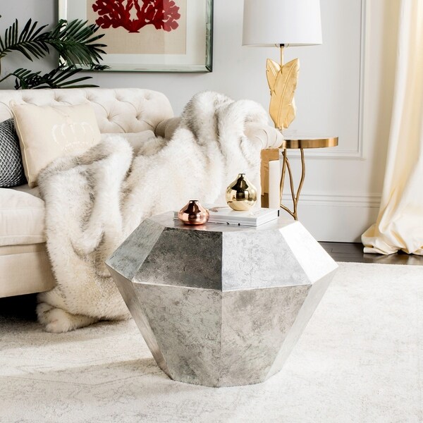 Safavieh Grace Diamond Antique Silver Accent Table - 25" x 25" x 18"