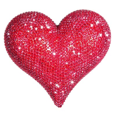 Interior Illusions Plus Red Rhinestone Love Heart - 7" wide.