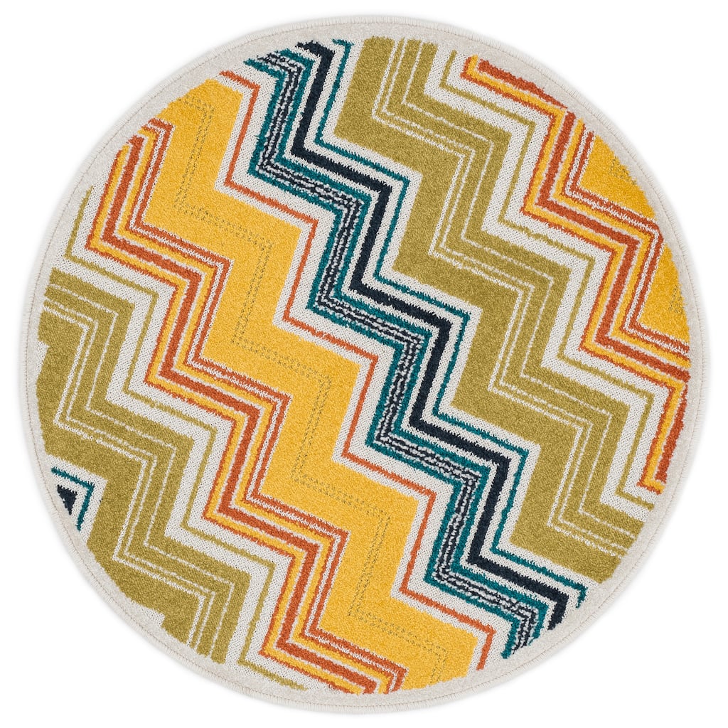 Alexander Home Chevron Palm Rug
