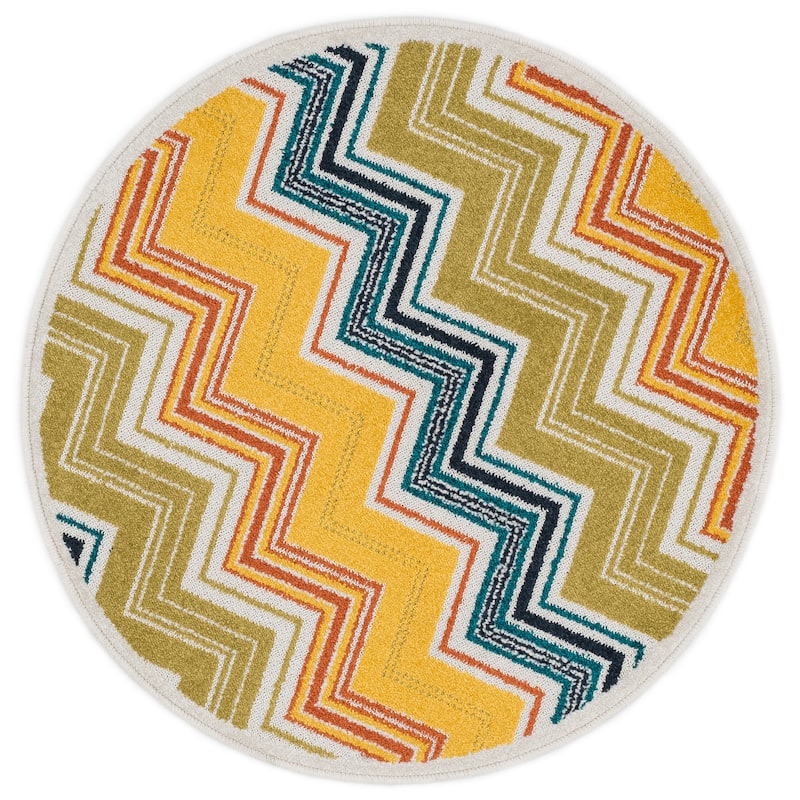 Alexander Home Chevron Palm Rug