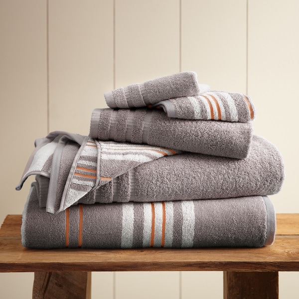 Amraupur Overseas 6-Piece Yarn Dyed Racer Stripe Towel Set