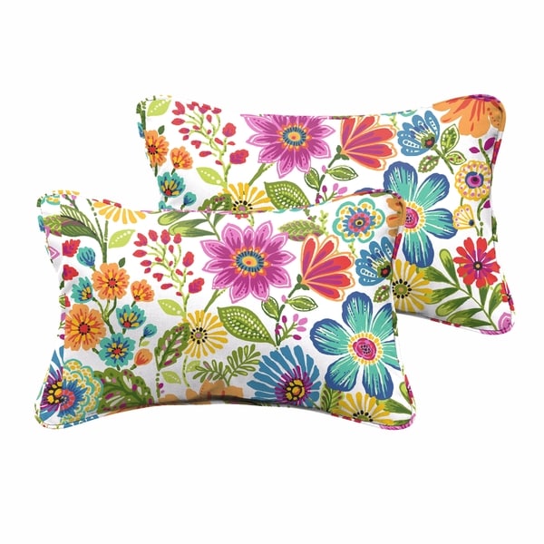 Galliford Multi Floral Indoor/ Outdoor 13 x 20 inch Corded Pillow Set