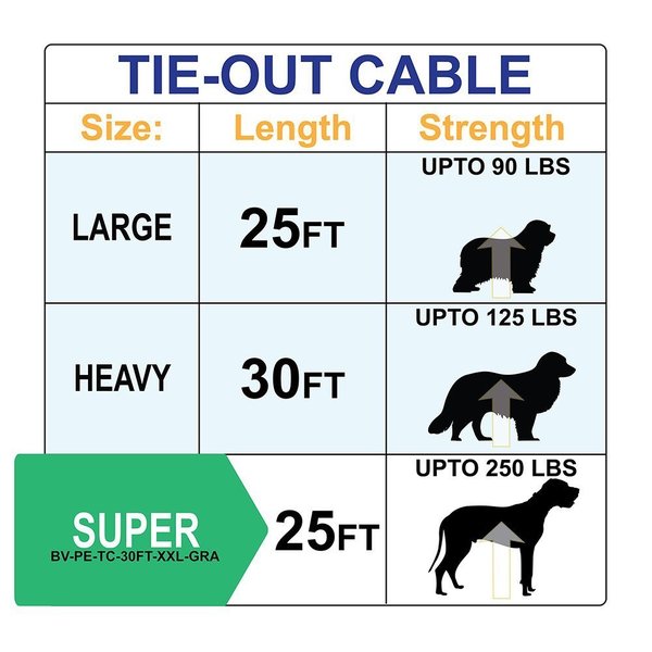 30 ft dog tie out