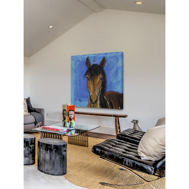 'Hidalgo Mustang Horse' Painting Print on Wrapped Canvas - Multi-Color