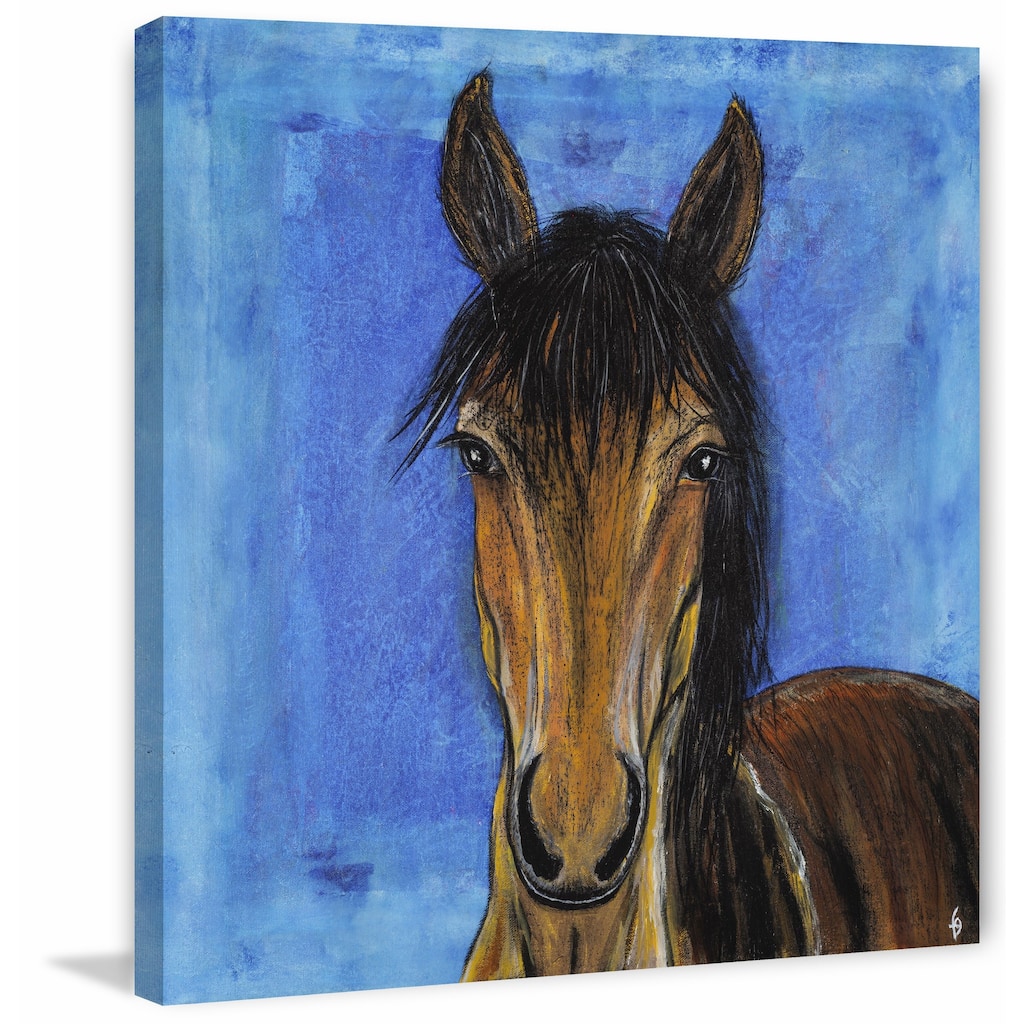 'Hidalgo Mustang Horse' Painting Print on Wrapped Canvas - Multi-Color