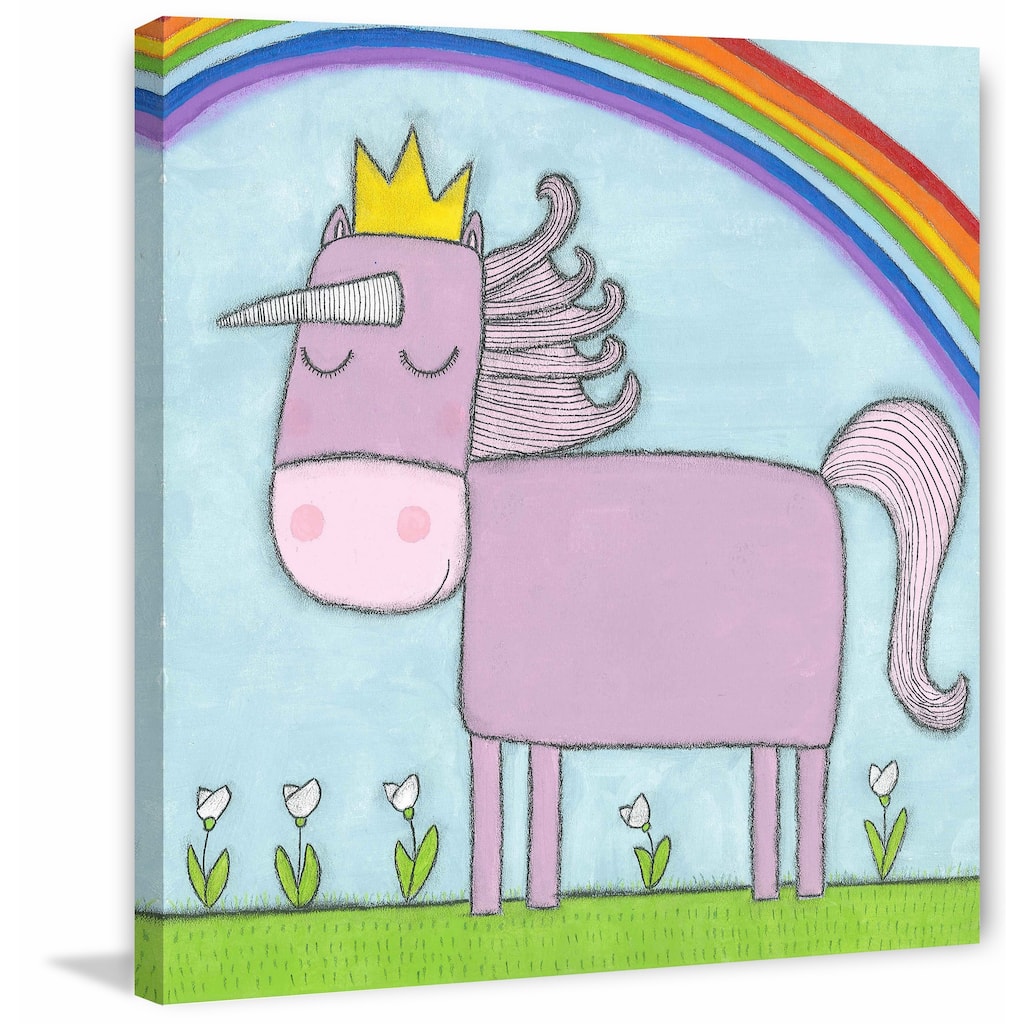 'Princess Unicorn' Painting Print on Wrapped Canvas - Multi-Color