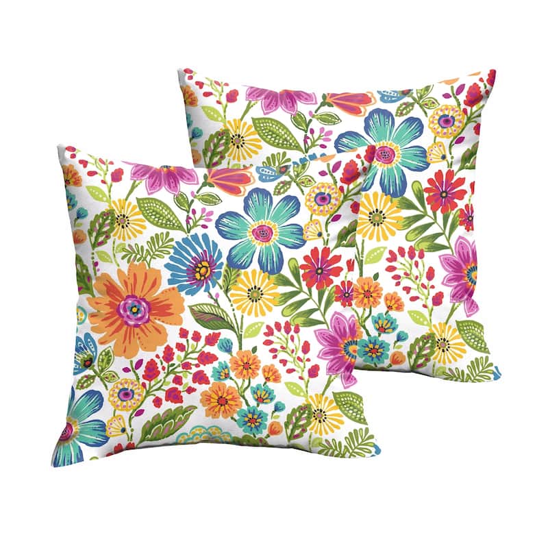 Watch Hill Multicolor Floral Indoor/ Outdoor Knife Edge Pillow by Havenside Home- Set of 2