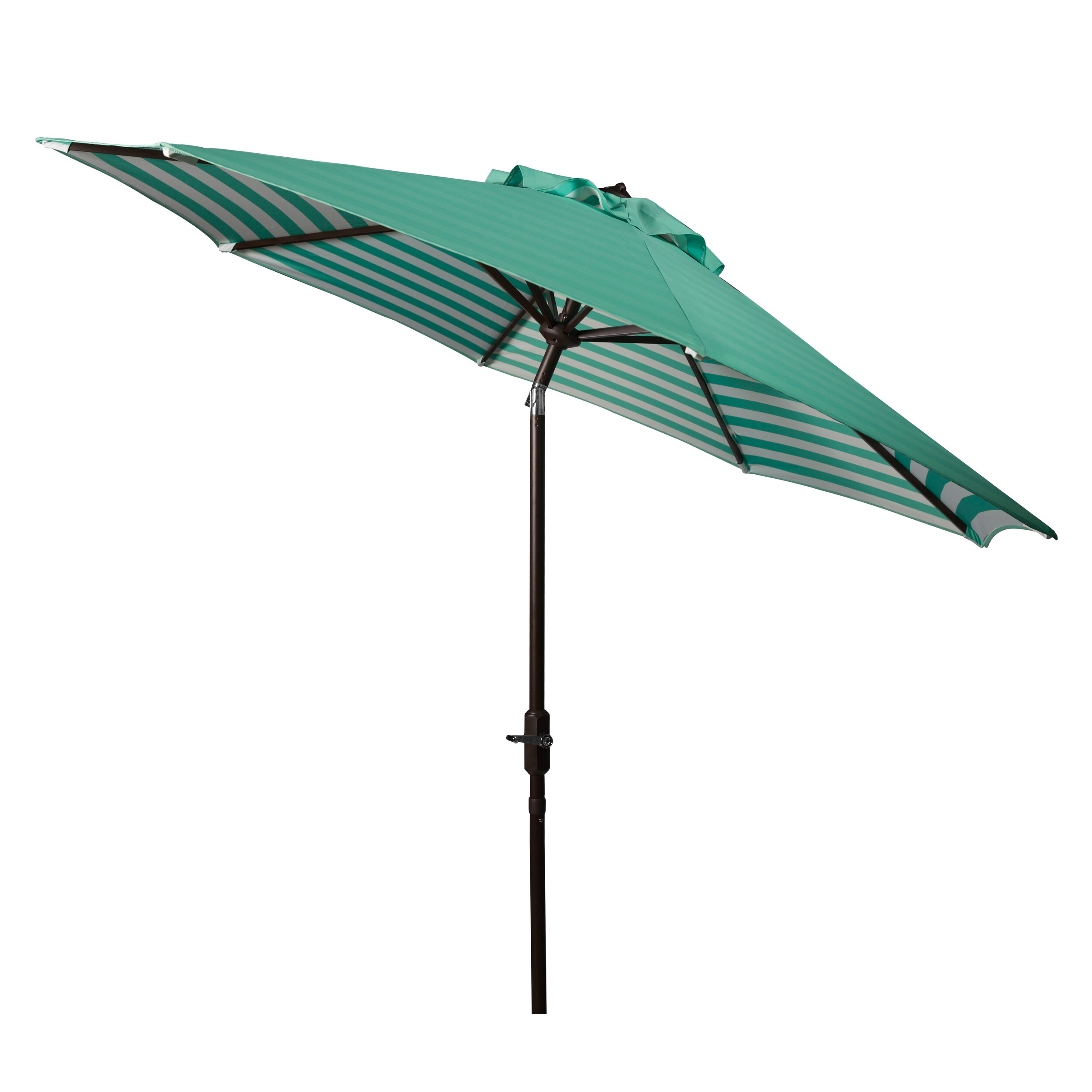 Shop Black Friday Deals On Safavieh Athens Inside Out Striped 9 Ft Crank Dark Green White Outdoor Umbrella On Sale Overstock 14586561