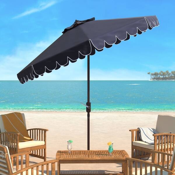 Shop Black Friday Deals On Safavieh Venice 9 Foot Crank Navy And White Outdoor Umbrella On Sale Overstock 14586602