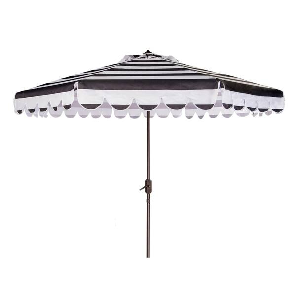 Safavieh Maui Single Scallop Striped 9 Ft Black White Crank Safavieh Maui Single Scallop Striped