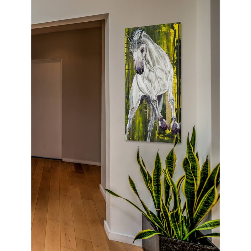 'Balthazar Lipizzan Horse' Painting Print on Wrapped Canvas - Multi-Color