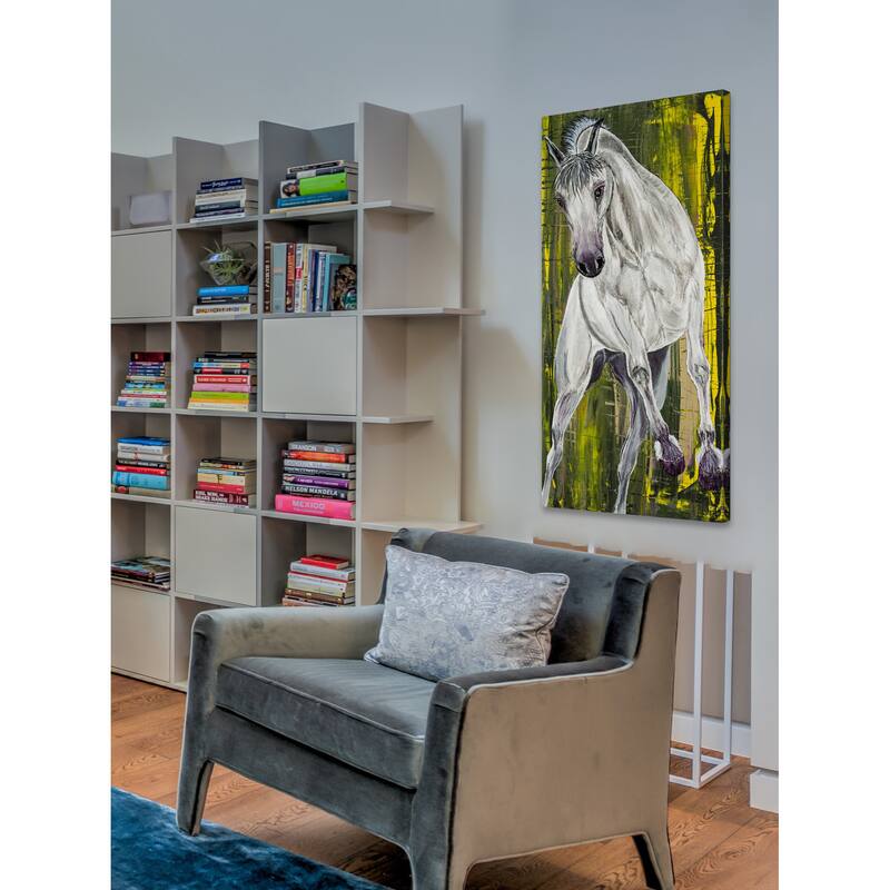 'Balthazar Lipizzan Horse' Painting Print on Wrapped Canvas - Multi-Color