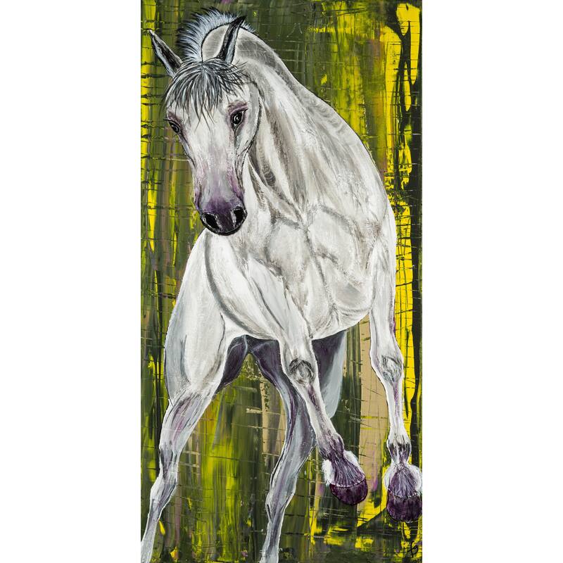 'Balthazar Lipizzan Horse' Painting Print on Wrapped Canvas - Multi-Color