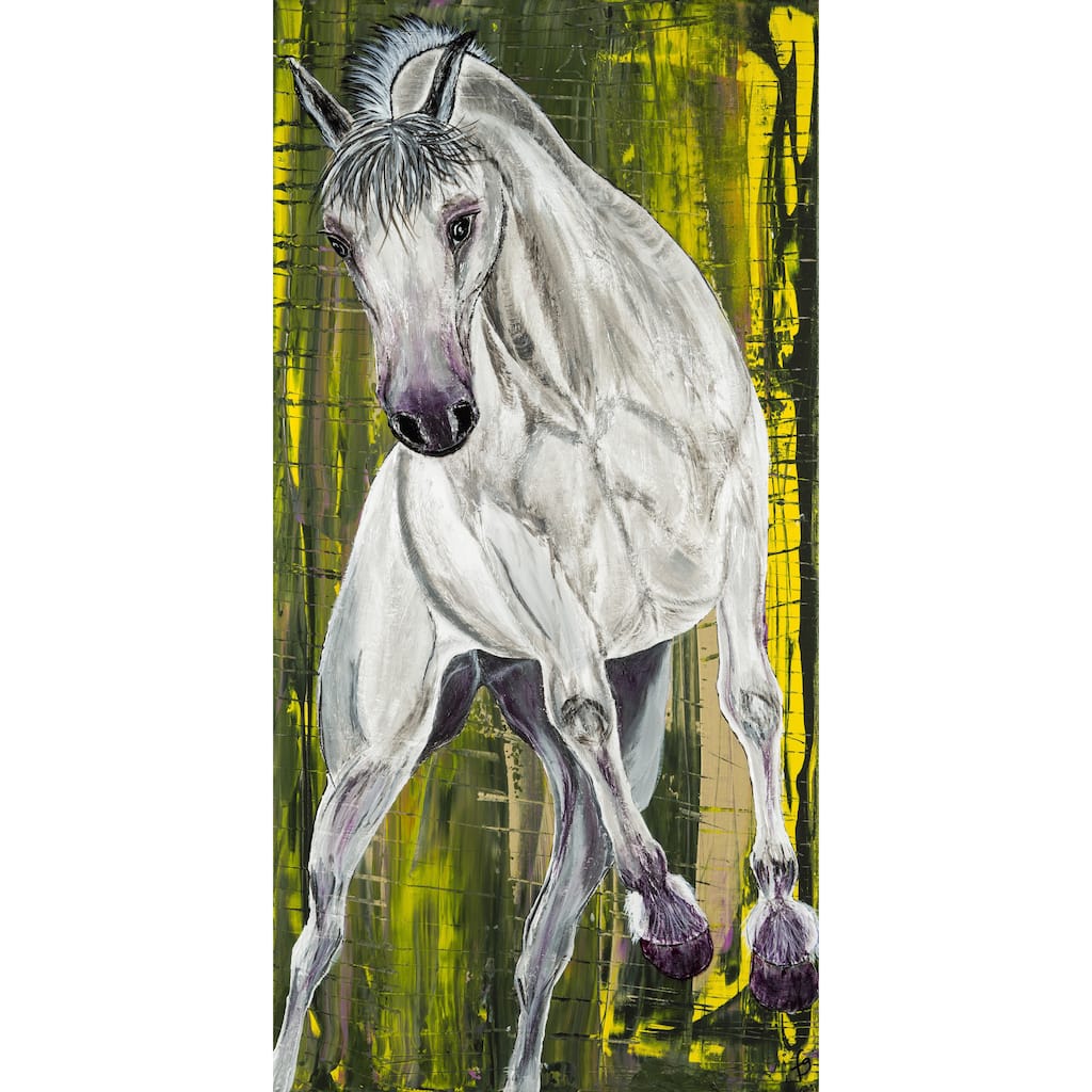 'Balthazar Lipizzan Horse' Painting Print on Wrapped Canvas - Multi-Color