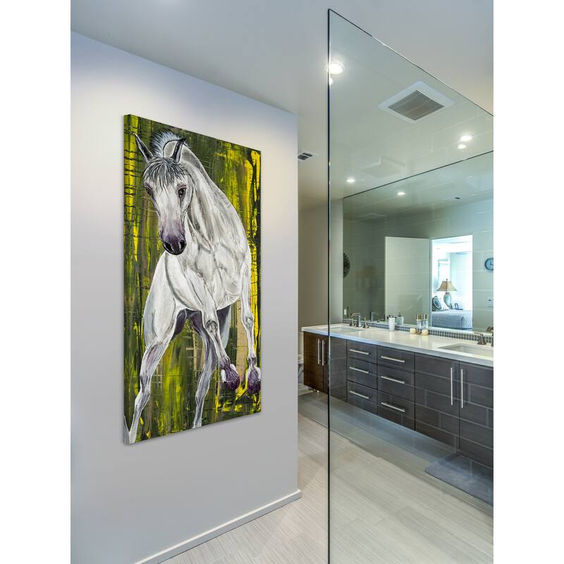 'Balthazar Lipizzan Horse' Painting Print on Wrapped Canvas - Multi-Color