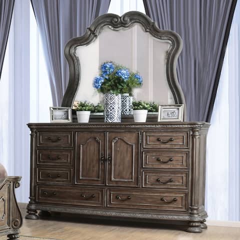 Furniture of America Brey Rustic Brown 2-piece Dresser and Mirror Set