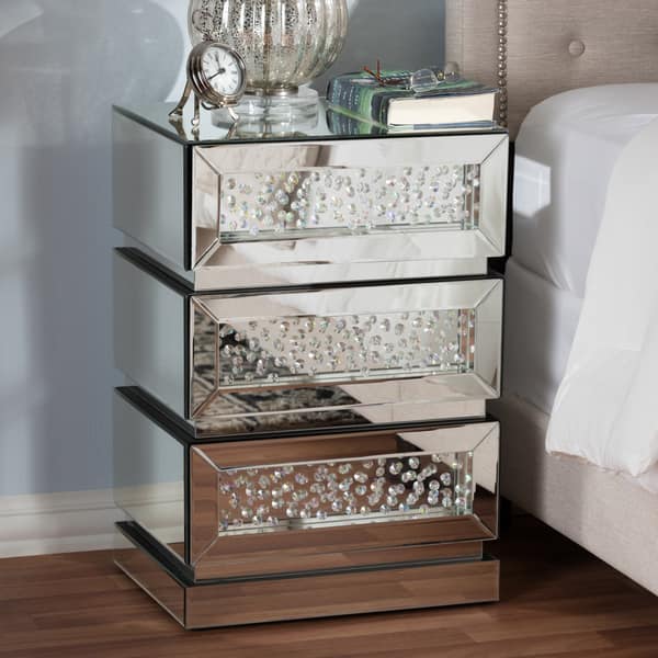 Glam Silver Mirrored Nightstand By Baxton Studio Overstock 14587144