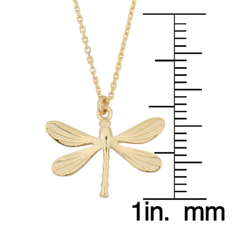 Fremada Italian 14k Yellow Gold Dragonfly Necklace (18 inches)