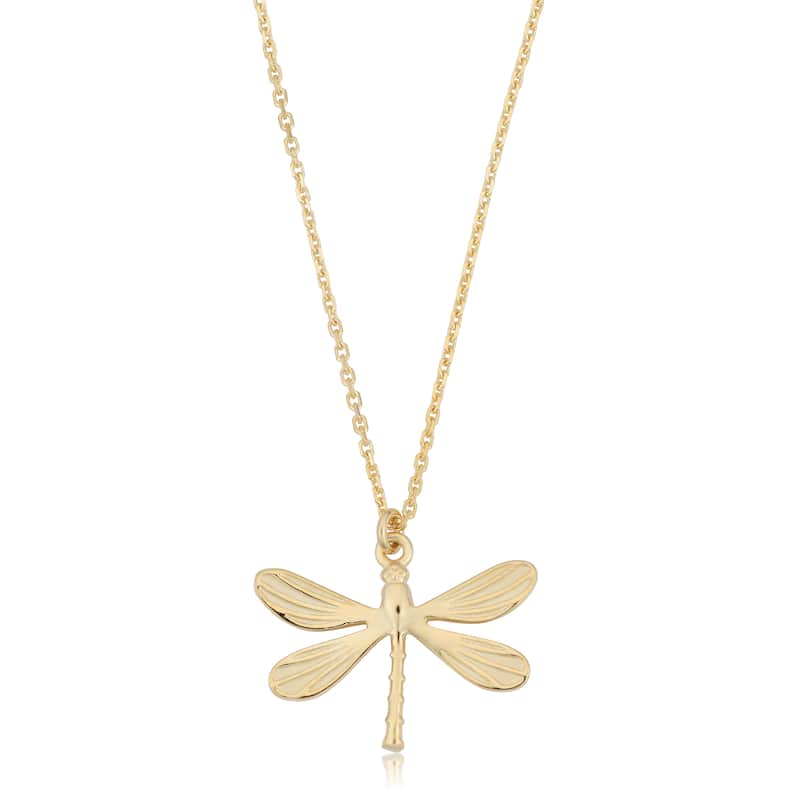 Fremada Italian 14k Yellow Gold Dragonfly Necklace (18 inches)