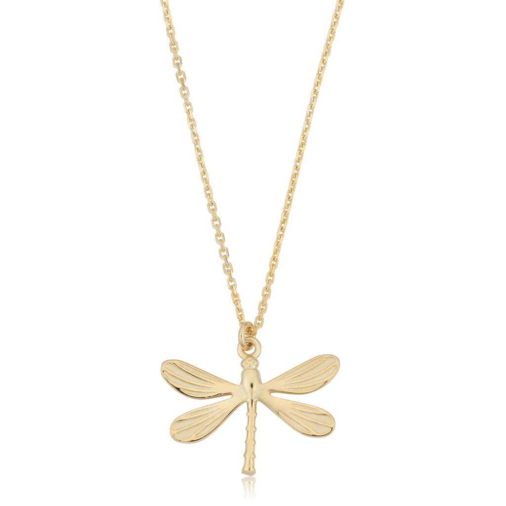 Fremada Italian 14k Yellow Gold Dragonfly Necklace (18 inches)