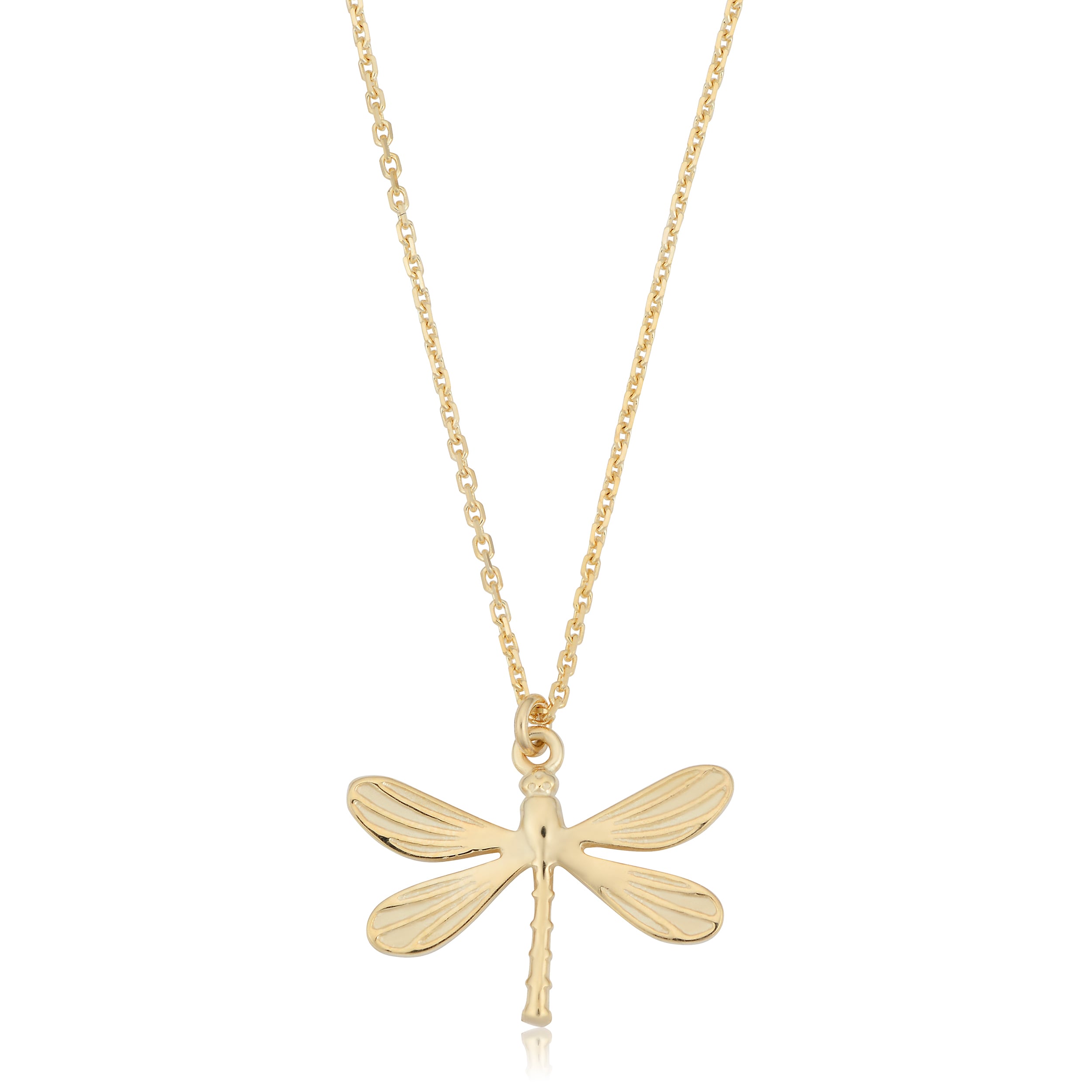 Au Naturale Italian 14k Yellow Gold Dragonfly Necklace (18 inches)