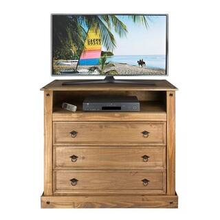 Honey Finish Dressers Chests For Less Primavera 3 Drawer Media Chest W Moulding