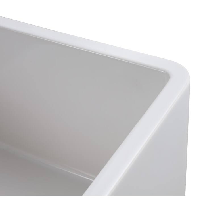 Olde London Fireclay 33" L x 18" W Single Bowl Farmhouse Kitchen Sink with Grid & Strainer in White