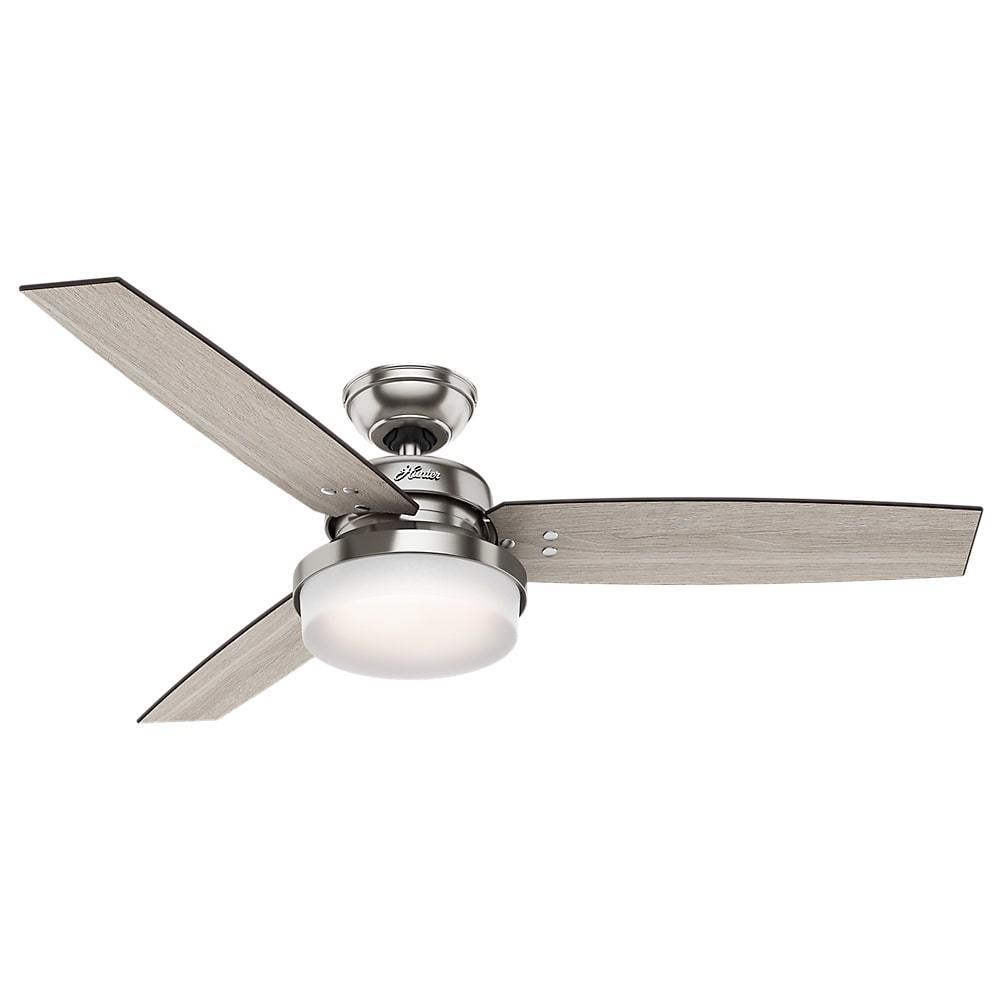 Shop Hunter Fan Sentinel Brushed Nickel 52 Inch Ceiling Fan With 3