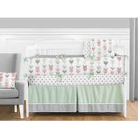 Sweet Jojo Designs Coral and Mint Mod Arrow Collection 9-piece Crib Bedding Set