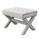 preview thumbnail 4 of 20, Livingstone Linen Button Tufted Ottoman with X-Legs