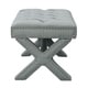 preview thumbnail 21 of 20, Livingstone Linen Button Tufted Ottoman with X-Legs