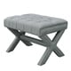 preview thumbnail 17 of 20, Livingstone Linen Button Tufted Ottoman with X-Legs Grey