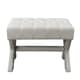 preview thumbnail 7 of 20, Livingstone Linen Button Tufted Ottoman with X-Legs